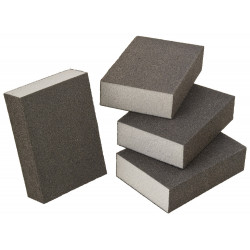 Hafele 005.32. Four-Sided Foam Sanding Sponge, Aluminum Oxide, 2.62" x 3.75" x 1"