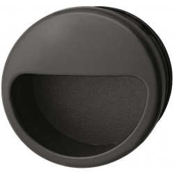 Hafele 158.23.300 Cabinet Inset Handle, Black, Plastic, External Dia - 55 mm