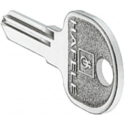 Hafele 210.11.080 Blank Key for Symo Universal Cylinder Core, Nickel Plated, Steel