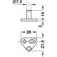 Hafele 226.57.708 Locking Bolt for Espagnolette Locking System, Nickel-Plated