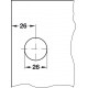 Hafele 233.33.619 Glass Door Cam Lock w/ Pin Tumbler Cylinder, Standard Profile, Backset 26 mm