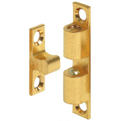 Hafele 244.20.120 Twin Ball Catch for Screw Fixing, Polished Brass, Catch Height - 60 mm