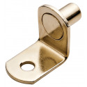 Hafele 282.11.556 Metal Shelf Supports w/ Securing Screw Hole, Brass-plated, Dia - 1/4"