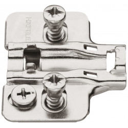 Hafele 315.98. Mounting Plate for Clip-On Hinges, Steel, Nickel Plated