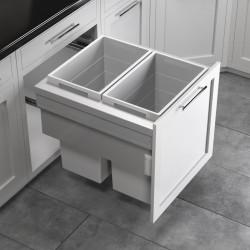 Hafele 502.77.524 Hailo US Cargo FF 24, Waste Bin Pull-Out, Light Gray, Face Frame Cabinets