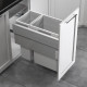 Hafele 502.77.531 Hailo US Cargo 15, Waste Bin Pull-Out, Light Gray, Full Access Cabinets