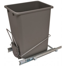 Hafele 503.88.970 Wire Waste Bin System w/ Soft Close Ball Bearing Slides, Single, 36 qt.