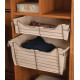Hafele 547 Cloth Basket Liner for Wire Closet Basket w/ Full Extension Slides, Cotton, Cream