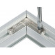 Hafele 563.25.910 Corner Connector for Aluminum Door Frame Profiles, Nickel Finish, 2 Screws