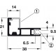 Hafele 563.26. Aluminum Door Frame Profile, Cut-To-Size, 21 x 38 mm, Length - 2.5 m