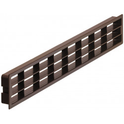 Hafele 571.77.107 Ventilation Trims w/ Fixing Clips & Louvres, Plastic, Brown, 65 x 458 mm