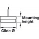 Hafele 650.21. Furniture Glide w/ Felt Pad, Knock-in, Mounting Height - 9 mm