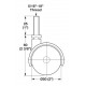 Hafele 660 Twin Wheel Caster w/ Threaded Stem, Black Matt, Wheel Dia - 50 mm