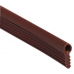 Hafele 716.99.102 Sealing Profile with Ribbed Flanges, Plastic, Round, Brown
