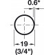 Hafele 801.23. Round Welded Wardrobe Tube, Dia - 19 mm, Length - 2500 mm