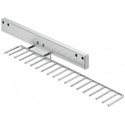 Hafele 807.41.206 Tie Rack for 17 Ties, Extending, Steel, Polished Chrome Plated, 130 W x 540 D x 90 H mm