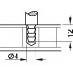 Hafele 812.26.620 Rail Holder for 1 Gallery Rail 6 mm, End Post, Press-Fit Dowel, Zinc Alloy
