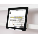Hafele 818.84.730 Tag Symphony Office, Tablet Stand & Glass Whiteboard, Steel/Glass, White
