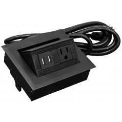 Hafele 822.09. Hide-A-Dock Power/Data Station, 1 AC Outlet, 130 D x 111 W x 60 H mm