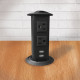 Hafele 822 Pop-Up Power Station, 2 AC Grounded Outlets, Plastic, Black, 258 D x 89 W x 89 H