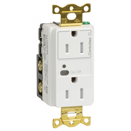 Hafele 822.53. Lutron Wireless Outlet, 120 V, 15 AMP, Plastic, White, 119 D x 75 W x 45 H mm