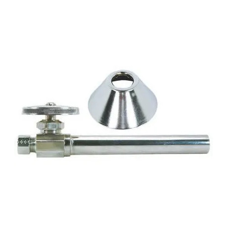 Brass Craft Service Parts CS41BX C1 Chrome Straight Sweat Stop Valve, 5/8 x 3/8-In. With 5-In. Extension Tube