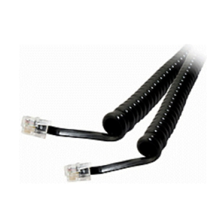Alpha Communication BF942 1' Coiled Cord 6 Pin, Black