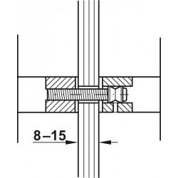 Hafele 909.00.410 Startec, Claudio, Mounting Set for Glass Door, Back to Back, M8 x 40