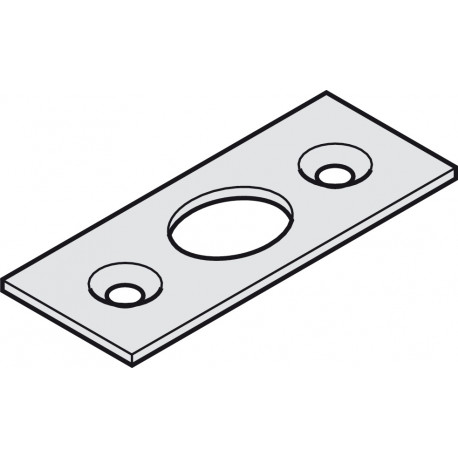Hafele 911.62.230 Striking Plate for Flush Bolt & Door Operating Locking Bolt, Steel, Galvanized