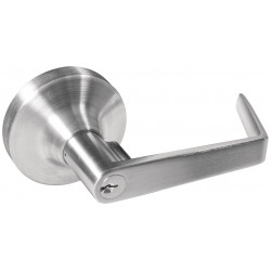 Hafele 911.79.502 Lever w/ Round Rose for 5500 Series, Key Retracts Latch Bolt, Storerm, Stainless Steel