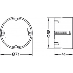 Hafele 917.91. Cavity Wall Box for WT Wall Terminal, Plastic, Orange, Diameter - 71 mm