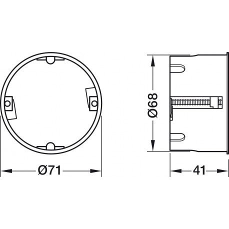 Hafele 917.91. Cavity Wall Box for WT Wall Terminal, Plastic, Orange, Diameter - 71 mm