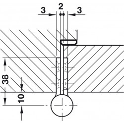 Hafele 926.26. Startec, Drill-in Hinge for Flush Interior Doors Up to 40 Kg