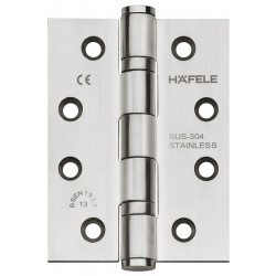 Hafele 926.98.040 Butt Hinge, Startec, Square Edge, Matt Stainless Steel, 4" D x 3" W