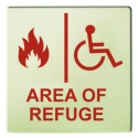 Alpha Communication RSN7041 Area of Refuge Wall Sign, 8 in x 8 in.