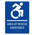 Alpha Communication RSN7080NY Area of Rescue Assistance Wall Sign- Blue