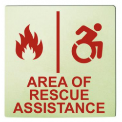 Alpha Communication RSN7085NY Area of Rescue Assistance Wall Sign- 8" x 8"