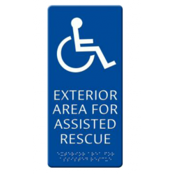 Alpha Communication RSN7086 Area of Rescue Assistance Wall Sign- 5" x 11"