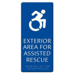 Alpha Communication RSN7086NY Area of Rescue Assistance Wall Sign with handicapped symbol (NYS)