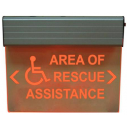 Alpha Communication RSN7090NY Series Red Lighted Area of Rescue Sign- 120 V
