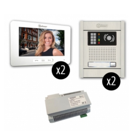 Alpha Communication VKGB2-7/1AF/2M2D 1-Unit Touchscreen Video-Intercom Kit (2x2)