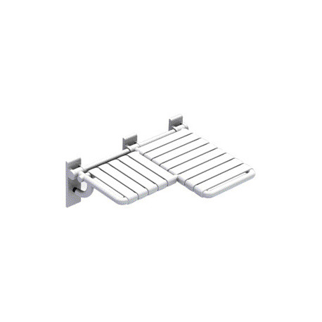 Hafele 980.20.399 Folding Shower Seat, L-Shaped, Pure White, Projection Left, Width - 724 mm