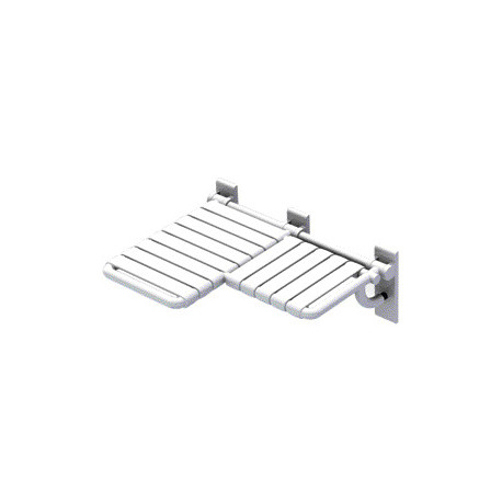 Hafele 980.20.499 Folding Shower Seat, L-Shaped, Pure White, Projection Right, Width - 724 mm