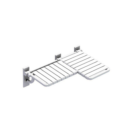 Hafele 980.20.599 Folding Shower Seat, L-Shaped, Pure White, Projection Left, Width - 844 mm