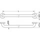 Hafele 988.58. Grab Bar with Center Support, Hewi 801 Series
