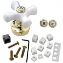 Brass Craft SH5740 Fit-All Tub & Shower Handle, Broach N/A, Polished Brass Base With White Ceramic