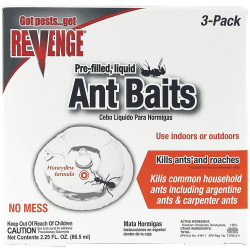 Bonide Products Inc 45100 Revenge, Ant Bait Stations, Pre-Filled Liquid, 2.25 oz., 3/Pk