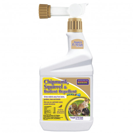 Bonide Products Inc 868 Chipmunk, Squirrel & Rodent Repellent, Ready-to-Spray, 32 oz.