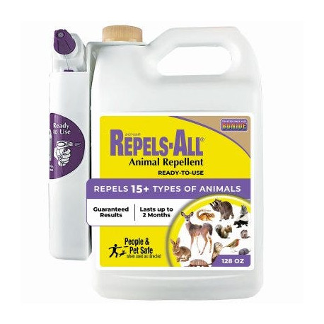 Bonide Products Inc 2392 Repels-All, Animal Repellent, Ready-to-Use w/ Power Sprayer, 1 Gallon