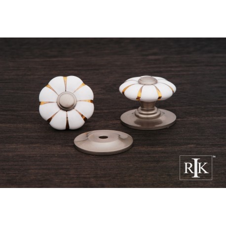 RKI CK CK 322P 322 Flowery Porcelain Knob with Tip & Lines